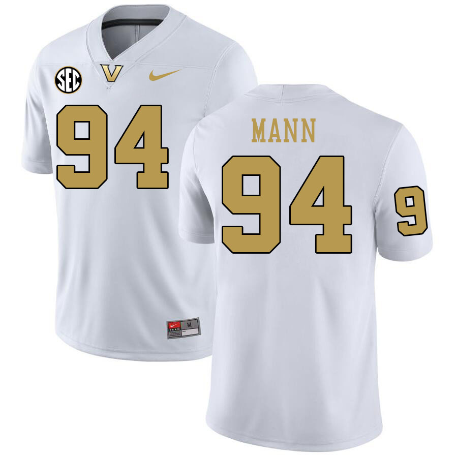 Vanderbilt Commodores #94 Bradley Mann College Football Jerseys 2024 Uniforms Stitched-White